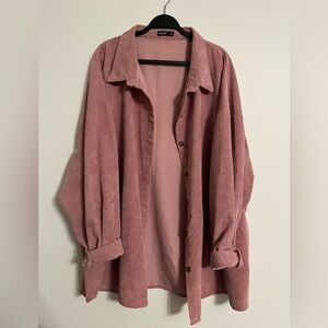 SHEIN Curve 5XL Dusty Rose Corduroy Shacket